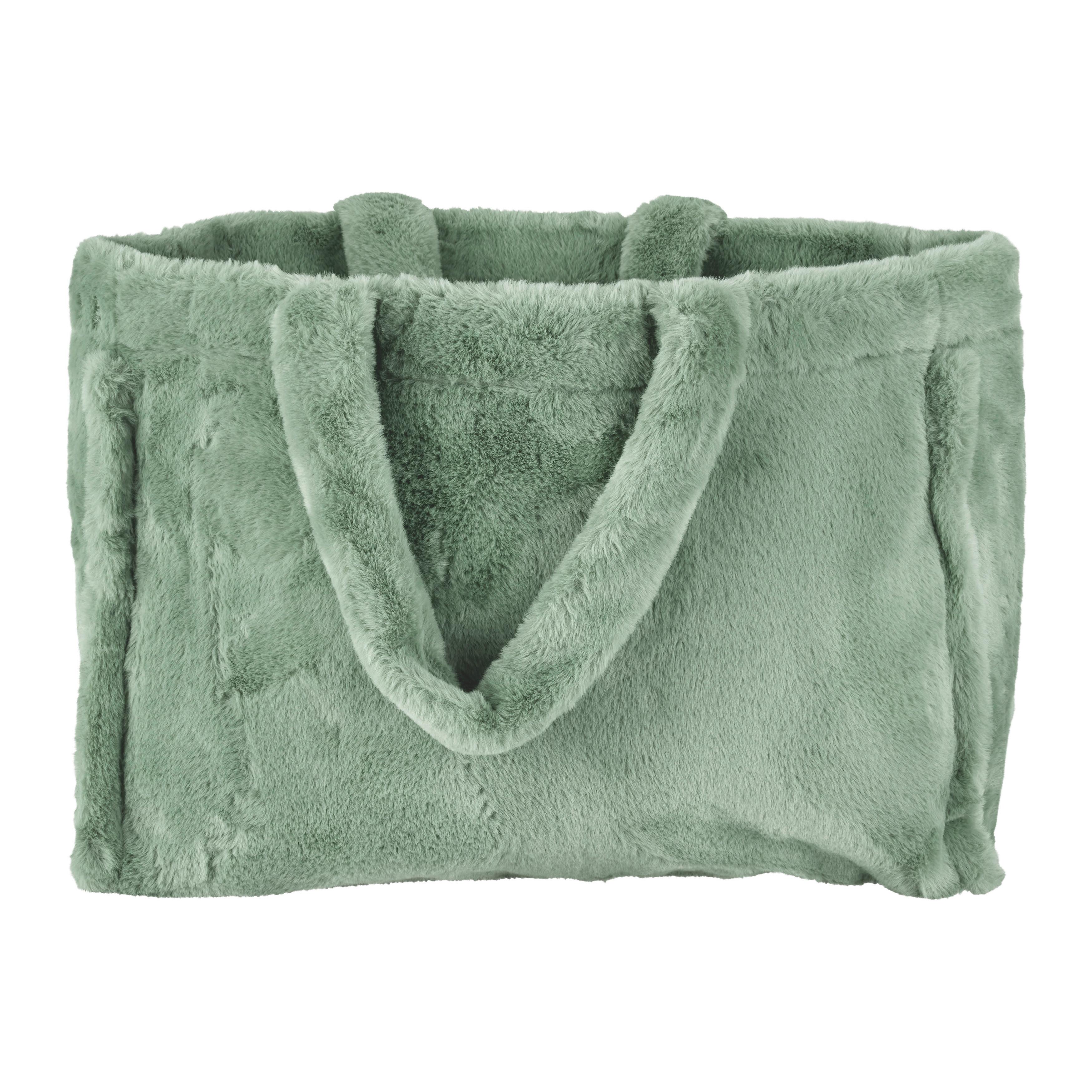 Nákupní taška LIZ - jadeitově zelená/béžová, textil (30/40cm) - Modern Living