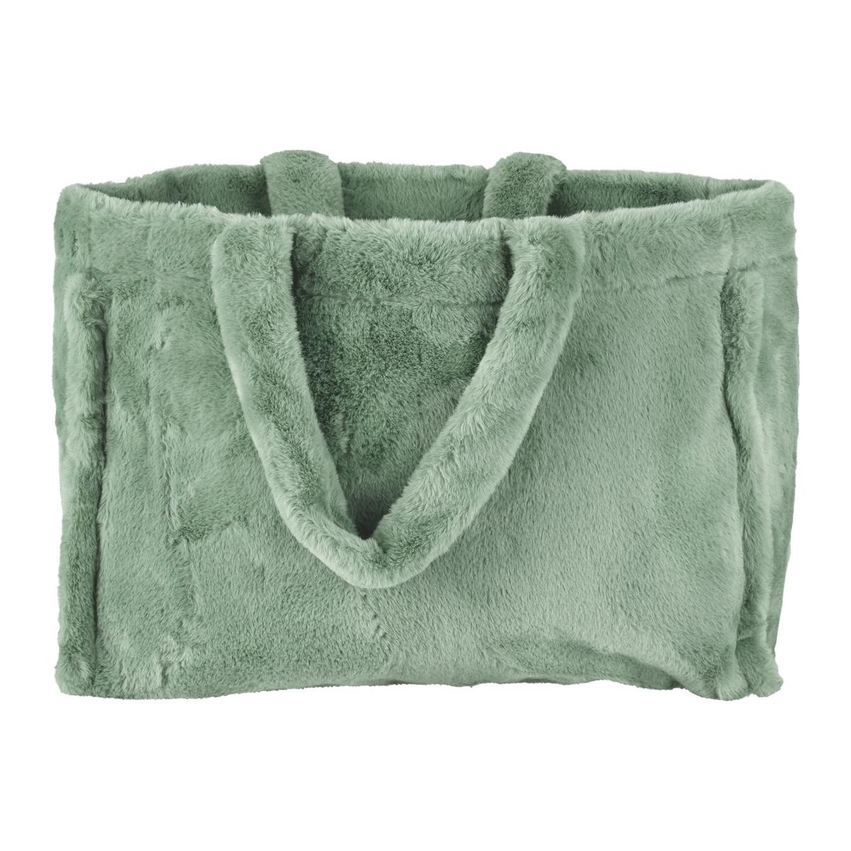 Nákupní taška LIZ - jadeitově zelená/béžová, textil (30/40cm) - Modern Living