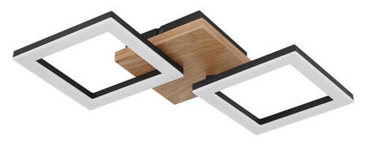 LED-Deckenleuchte 67280-18 - Dunkelbraun/Opal, Design, Holz/Kunststoff (46/22,5/7cm) - Globo