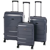 Reisekofferset New York - Dunkelgrau, MODERN, Kunststoff/Textil
