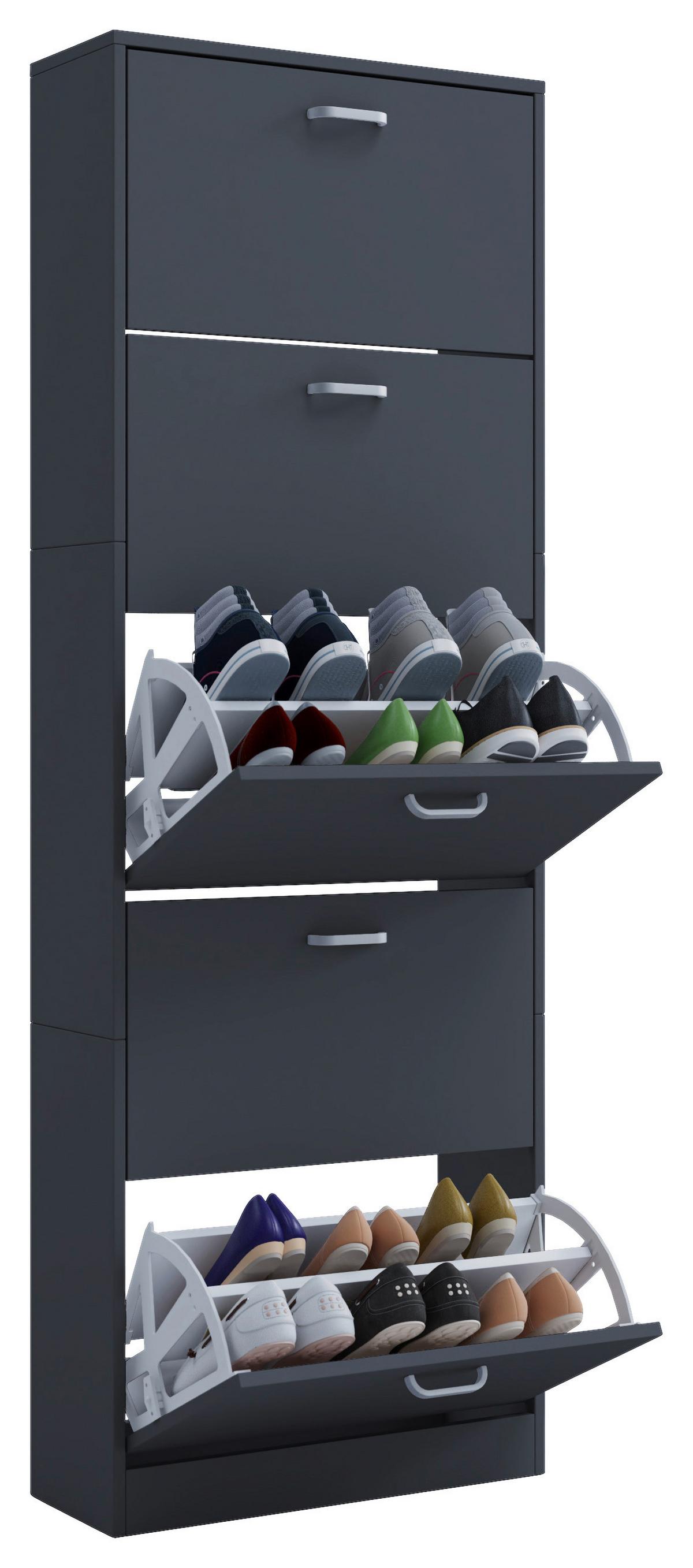 Schuhschrank Sipos Anthrazit B: 59 cm - Anthrazit, Design, Holzwerkstoff (59/170/22cm) - MID.YOU