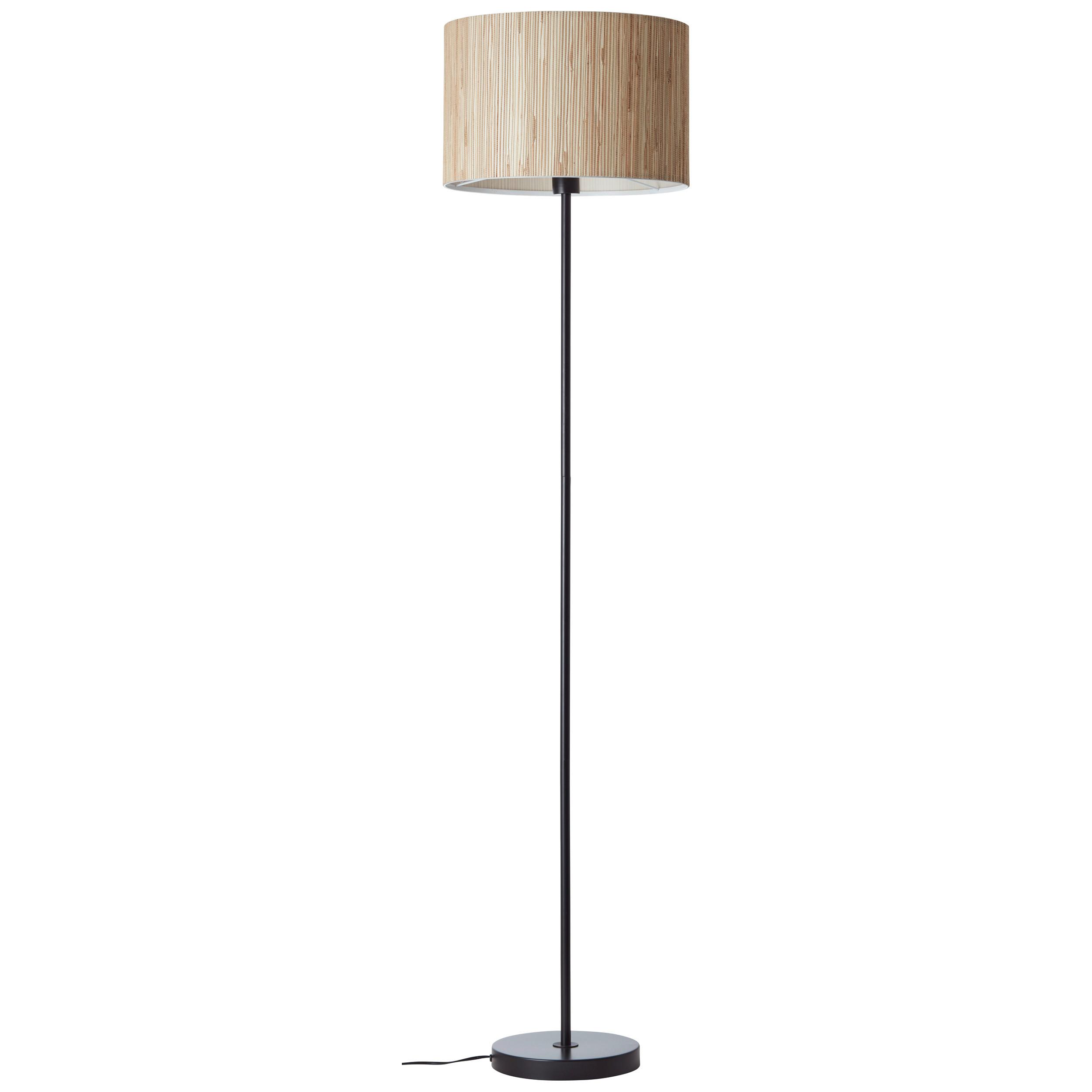 Stehlampe Wimea Naturfarben/Schwarz - Schwarz/Naturfarben, Natur, Naturmaterialien/Metall (38/161cm) - Brilliant