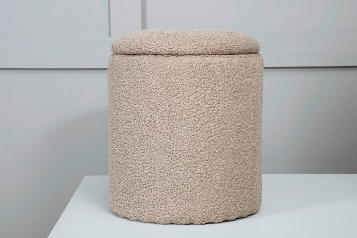 Pouf Limpen - Beige, Design, Textil (32/40/32cm) - Livetastic