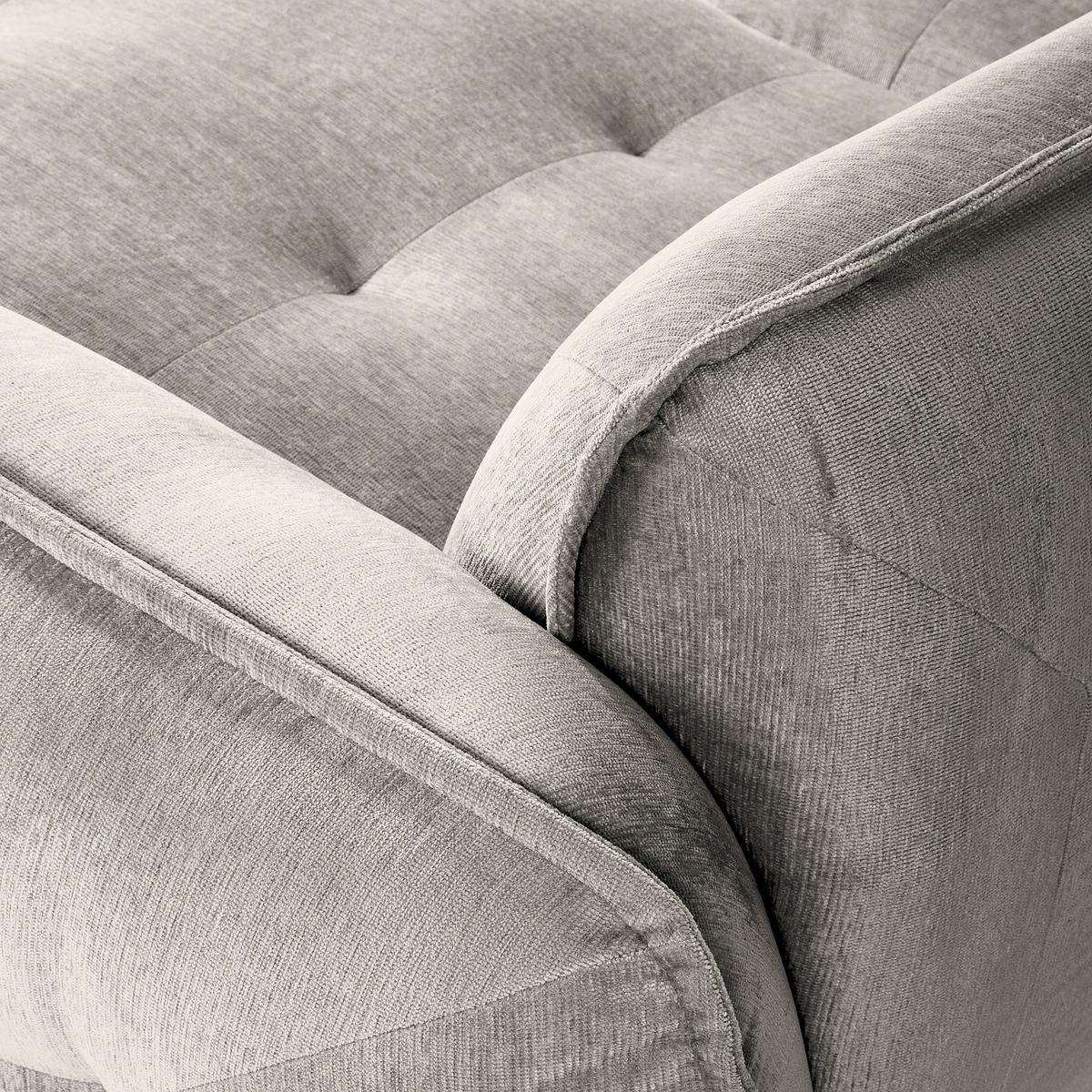 Ecksofa Fluffy Silberfarben S: 269x184 Cm - Silberfarben/Schwarz, MODERN, Textil (269/184cm) - Trendmanufaktur