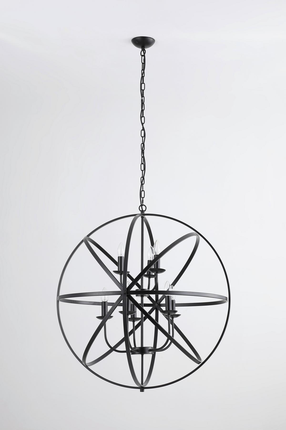 Függőlámpa 2478-8bk Orbit - fekete, Design, fém (82/209cm) - Searchlight