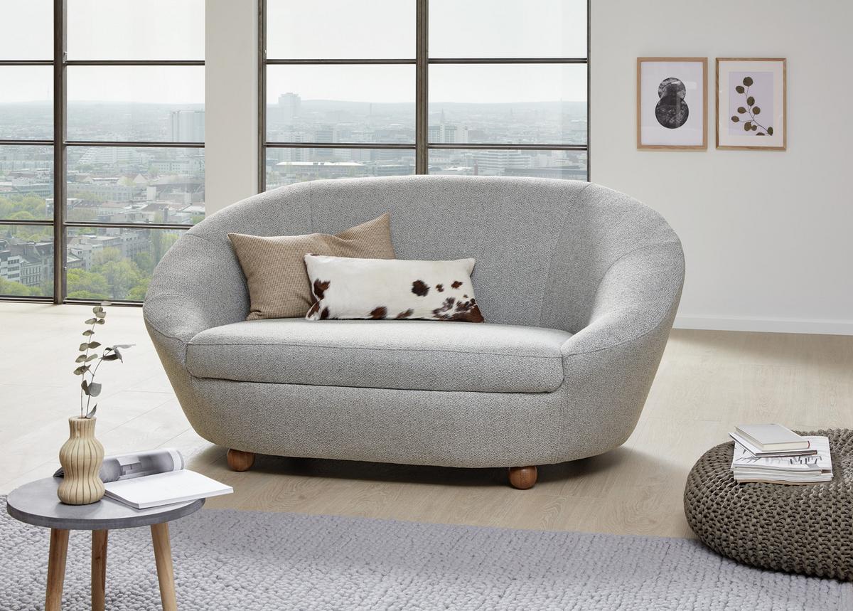 2-Sitzer-Sofa Looks Iv - Eichefarben/Grau, Design, Textil (178/82/114cm) - LOOKS by W.Joop