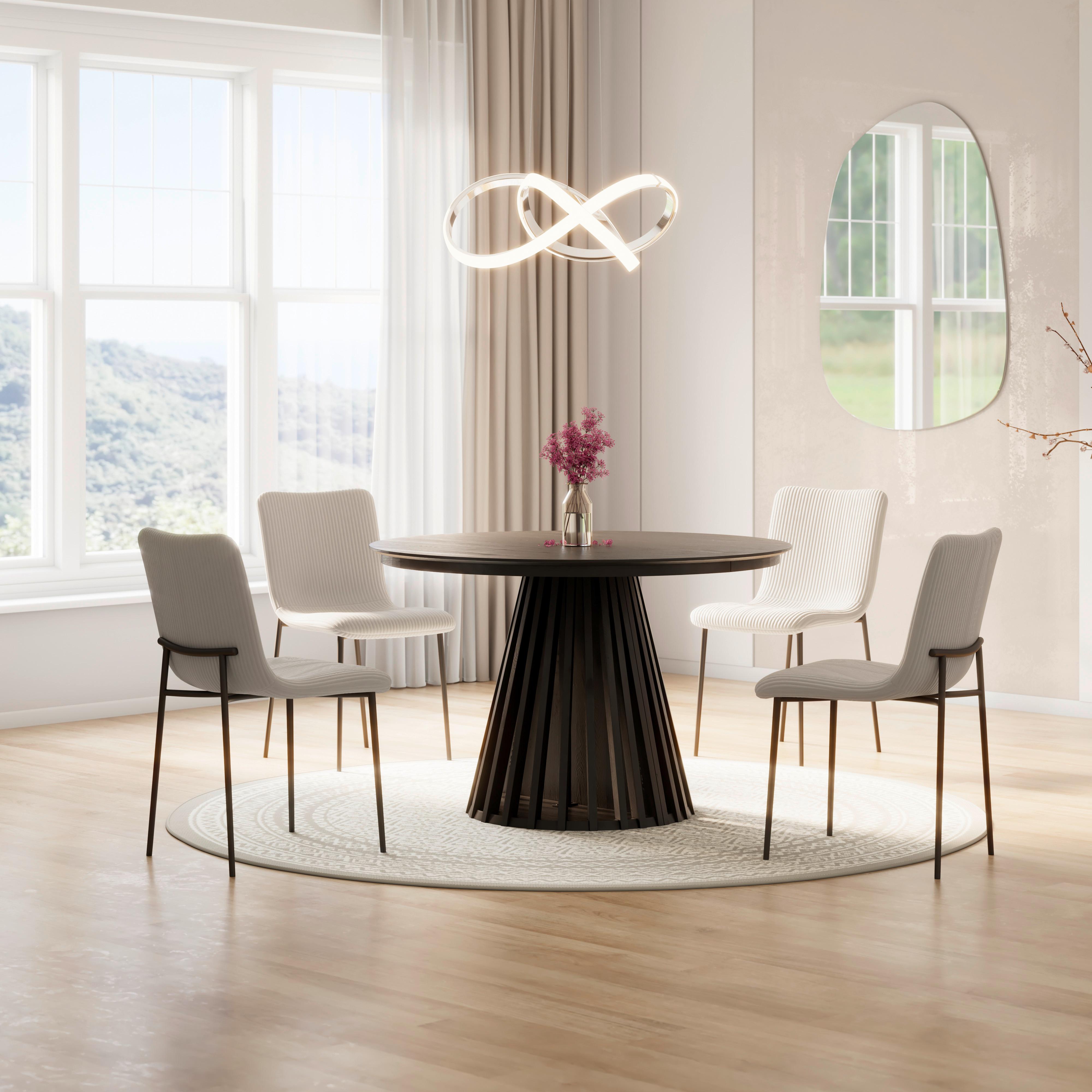 Výsuvný stôl ENNIO 120 - černá, Moderní, dřevo/kompozitní dřevo (120-160/76/120cm) - Bessagi Home