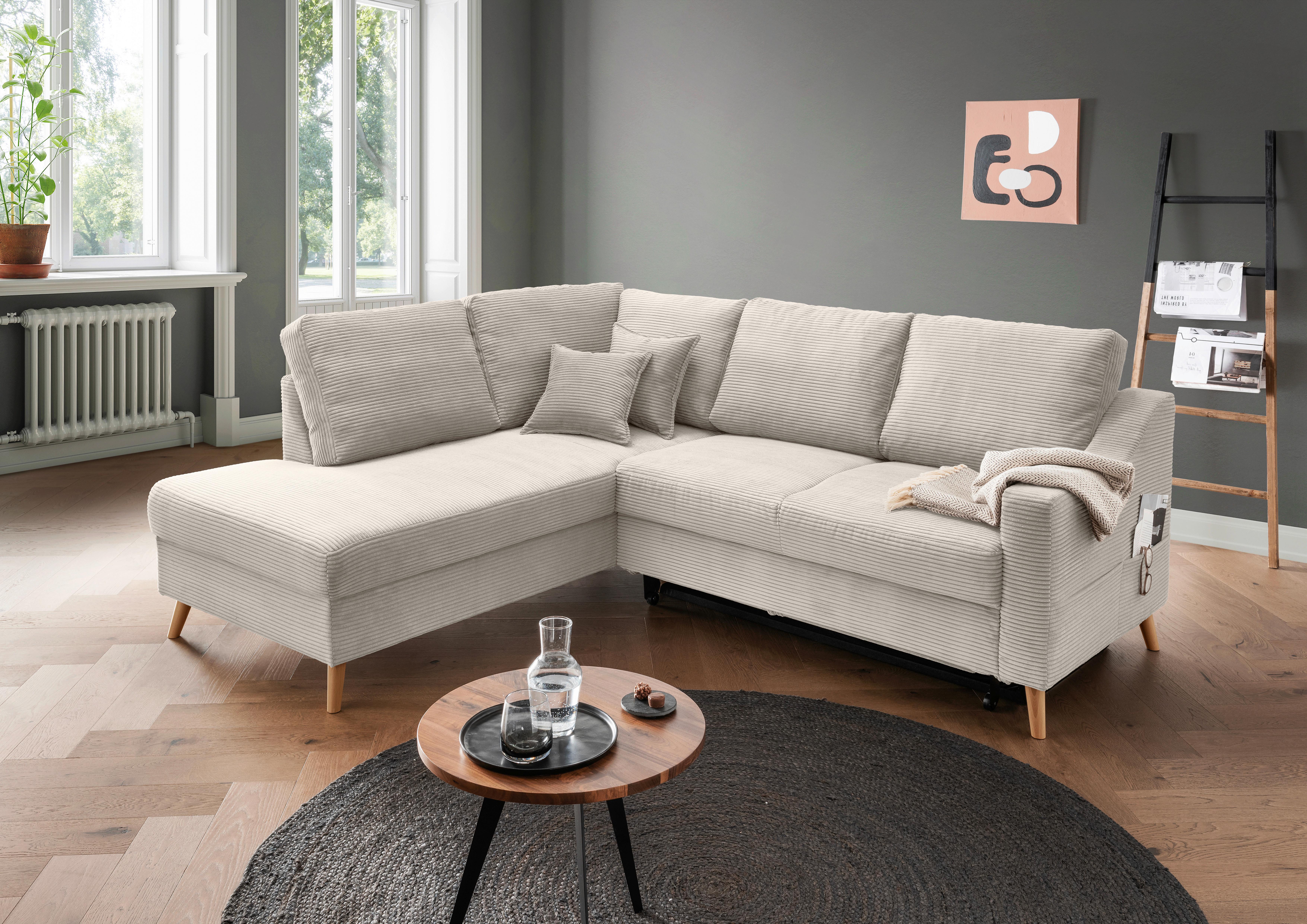 Ecksofa Valentina Beige S: 200x230 cm - Beige/Naturfarben, MODERN, Textil (200/230cm) - P & B