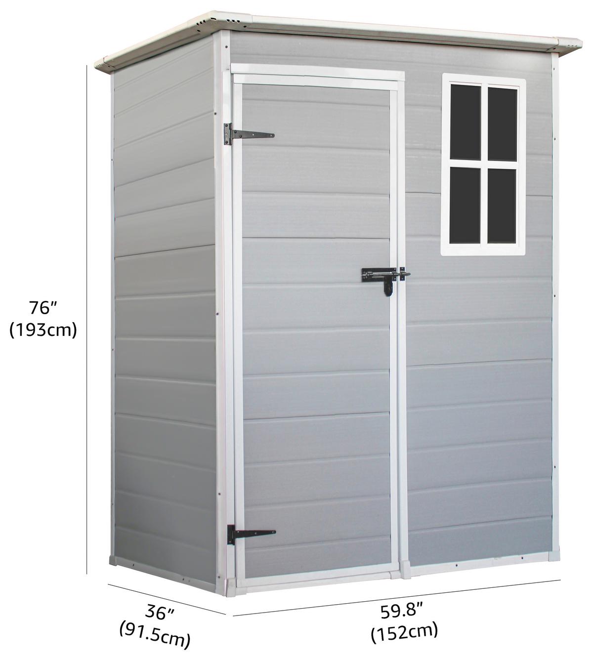 Gartenhaus Nizza - Grau, MODERN, Kunststoff/Metall (152/193/91.5cm) - Homezone