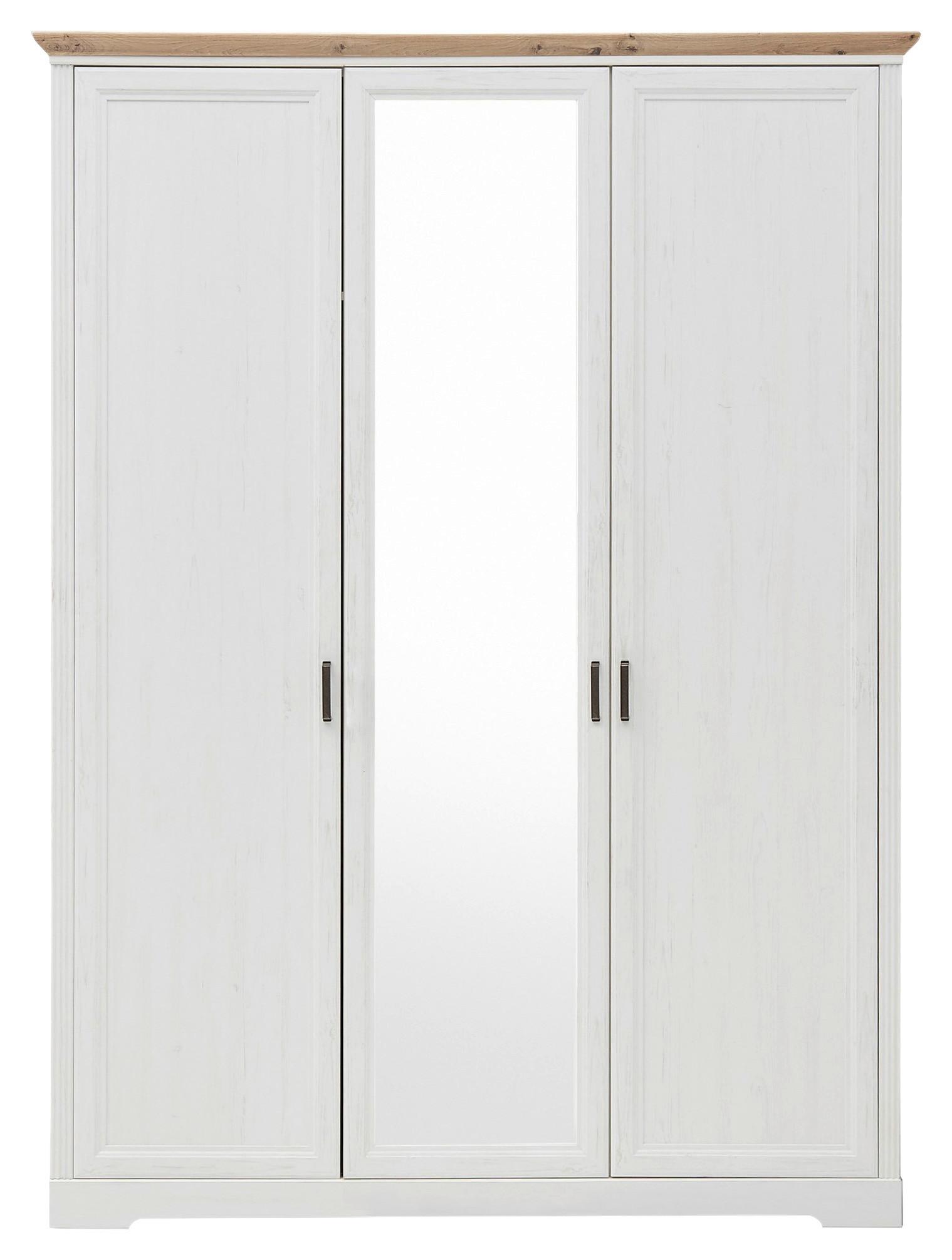 Drehtürschrank JASMIN II aus Dekor in Graphit/Eiche mit Spiegel Front