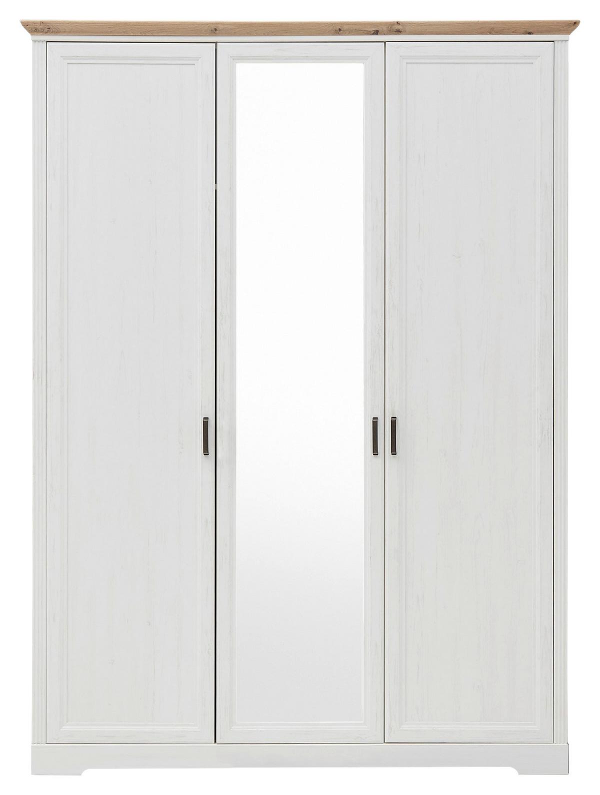 Drehtürenschrank Mit Spiegel 164 Cm Jasmin Ii Weiß/eiche - Weiß/Eiche Artisan, LIFESTYLE, Holzwerkstoff (164/220/64cm)