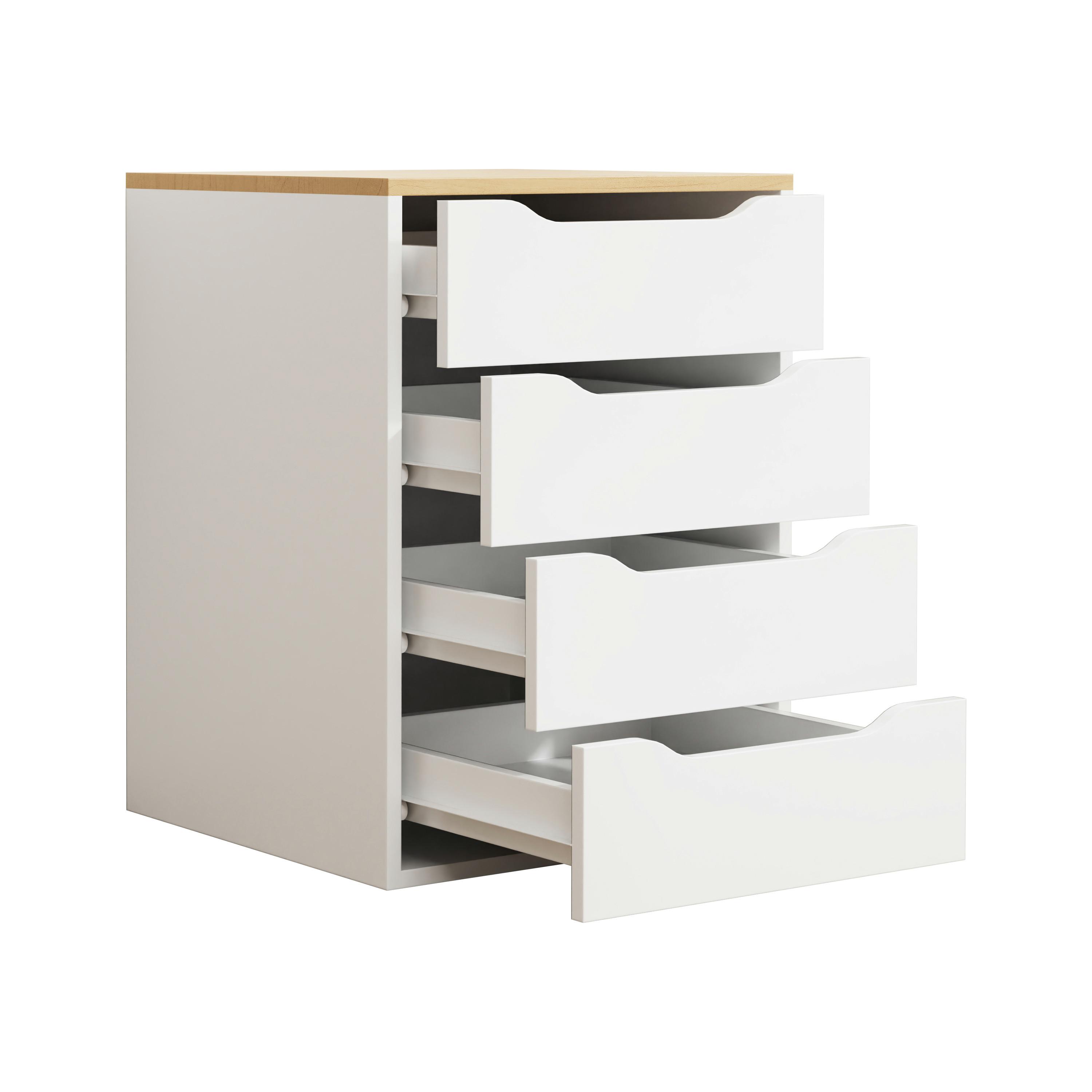 Nachtkästchen Weiß, Eiche Dekor B: 46 Cm - Honigeiche/Eichefarben, MODERN, Holzwerkstoff (46/61/42cm) - MID.YOU