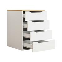 Nachtkästchen Weiß, Eiche Dekor B: 46 cm - Honigeiche/Eichefarben, MODERN, Holzwerkstoff (46/61/42cm) - MID.YOU