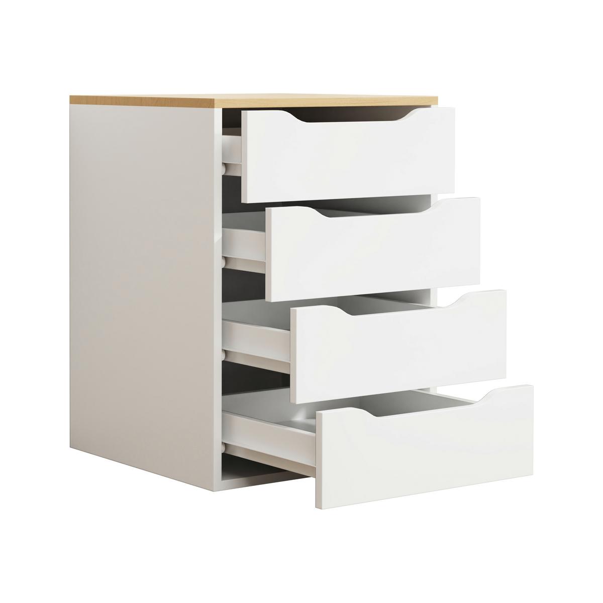 Nachtkästchen Weiß, Eiche Dekor B: 46 cm - Honigeiche/Eichefarben, MODERN, Holzwerkstoff (46/61/42cm) - MID.YOU