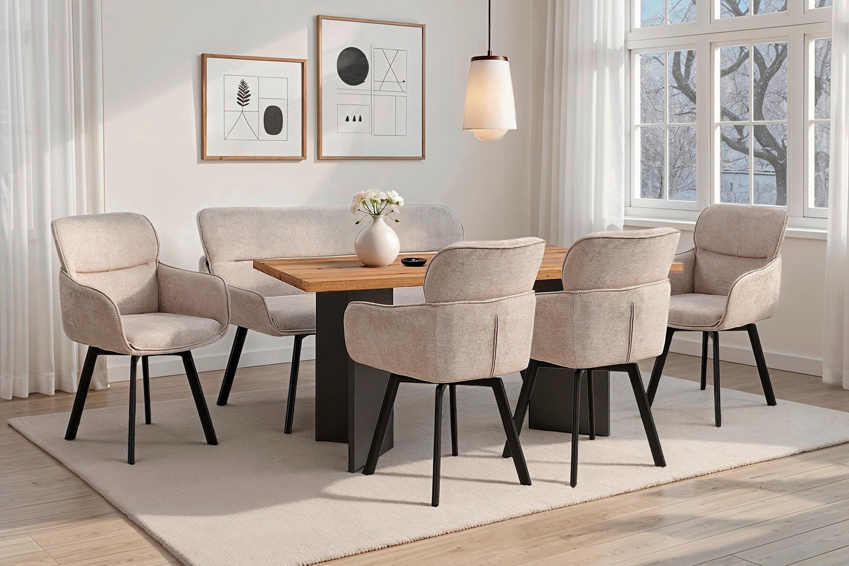 Esstisch Marten - Eichefarben/Anthrazit, MODERN, Holzwerkstoff (160/90/75,5cm) - MID.YOU