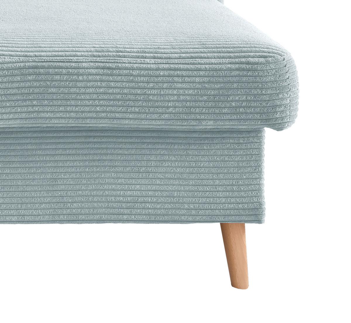 Ecksofa Valentina - Naturfarben/Hellblau, Design, Textil (228/150cm) - P & B
