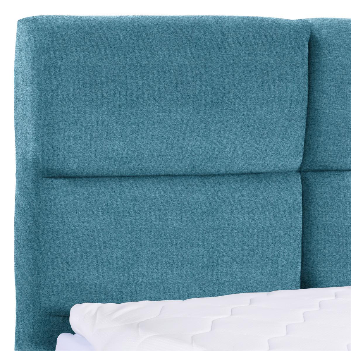 Polsterbett Mit Bettkasten 180x200 Bellagio Blau - Blau/Buchefarben, KONVENTIONELL, Holz/Textil (180/200cm)