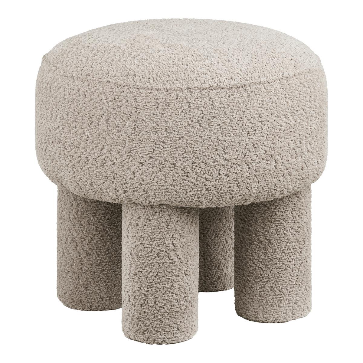 Pouf Camberra Grau, B/H/T: 43x43x43cm - Hellgrau/Grau, Basics, Textil (43/43/43cm)