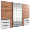 Schwebetürenschrank Mit Spiegel 300cm Level, Eiche/weiß - Eichefarben/Weiß, MODERN, Holzwerkstoff (300/236/65cm) - MID.YOU