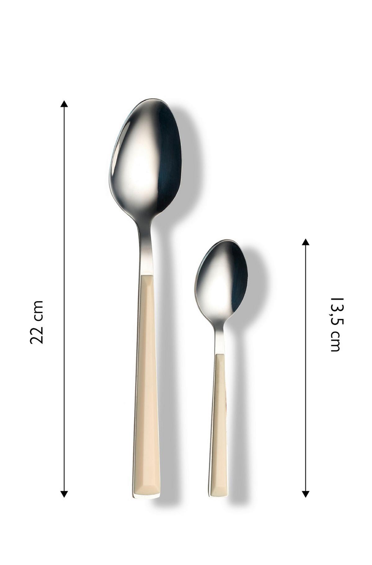 Besteckset 16-teilig Für 4 Personen - Silberfarben/Creme, Basics, Metall - Echtwerk