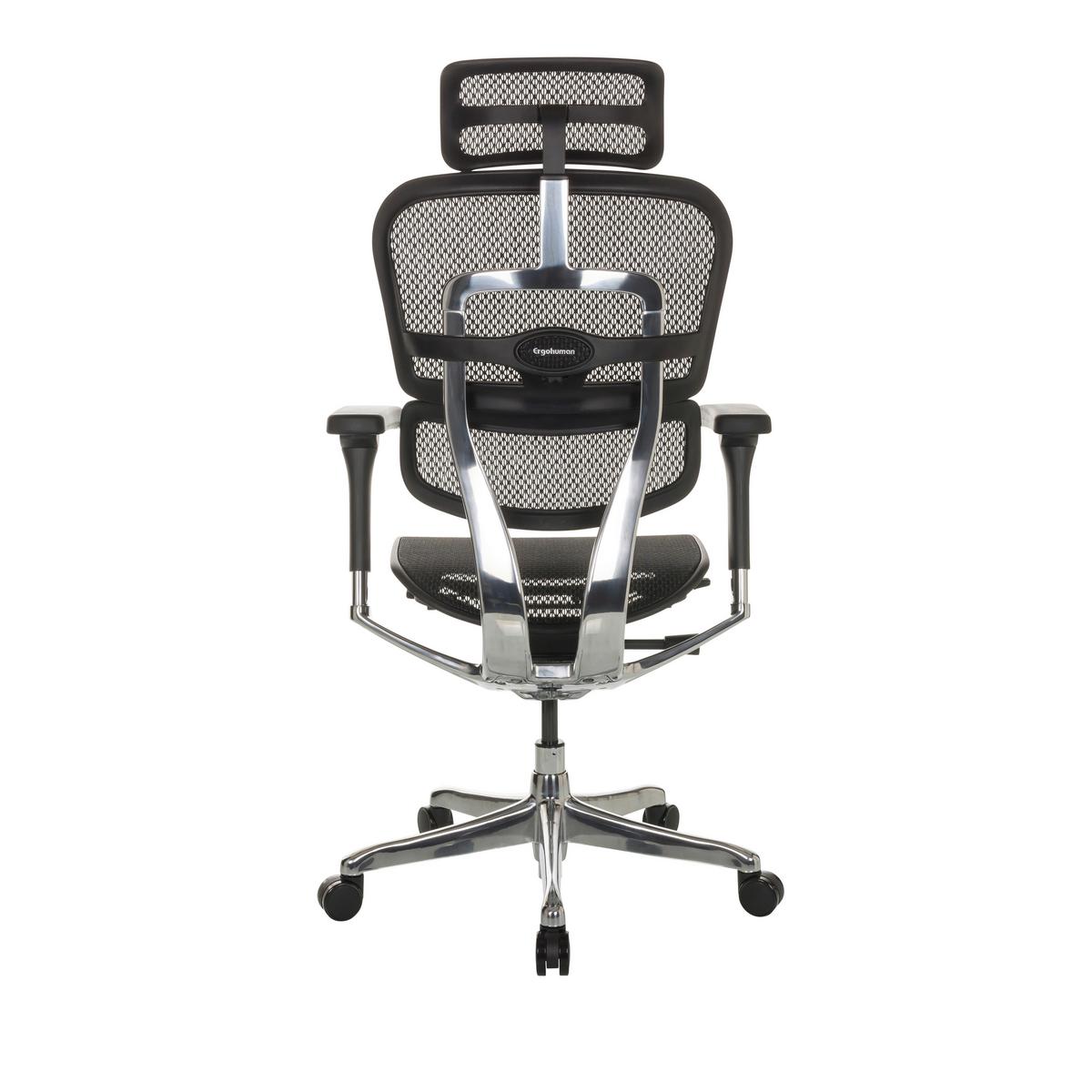 Drehstuhl Ergohuman I - Silberfarben/Schwarz, Basics, Kunststoff/Textil (69/119-144/65cm) - MID.YOU