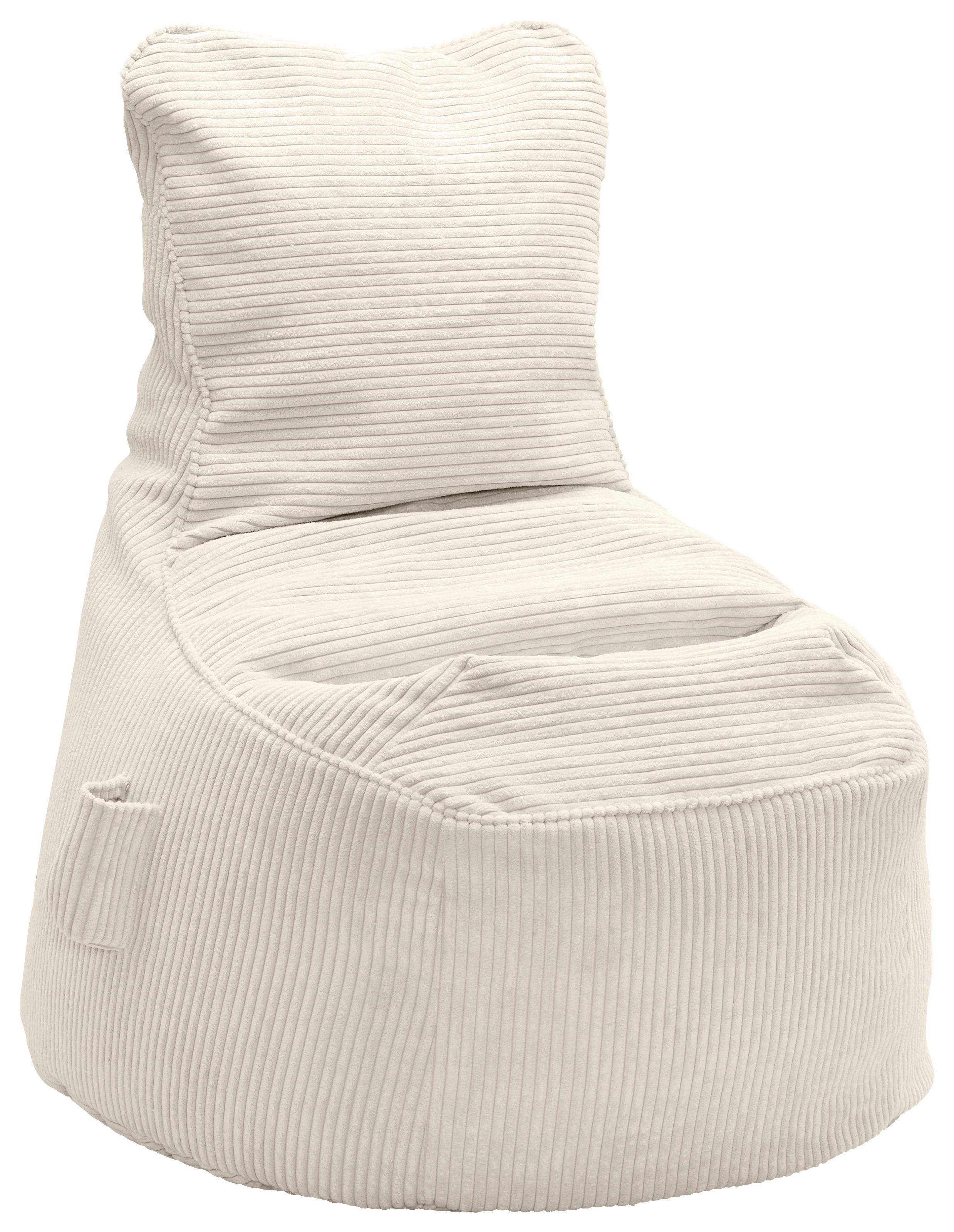 Sedací vak CORTONA CORD, bílý manšestr - bílá, Moderní, textil (85/100/85cm) - Mömax