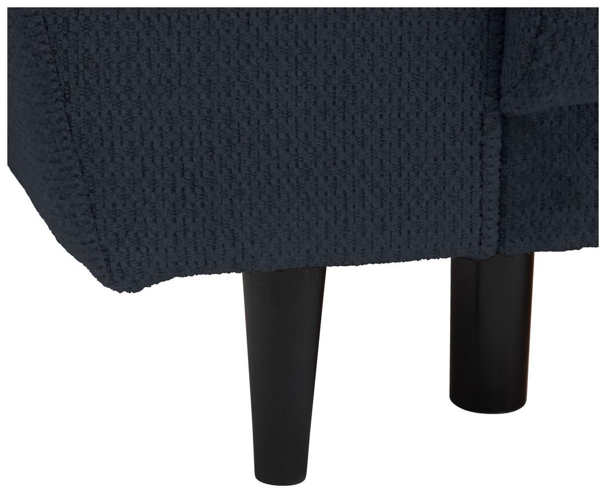 Schlafsofa Siena - Schwarz/Dunkelblau, KONVENTIONELL, Textil (245/85/92cm) - Livetastic