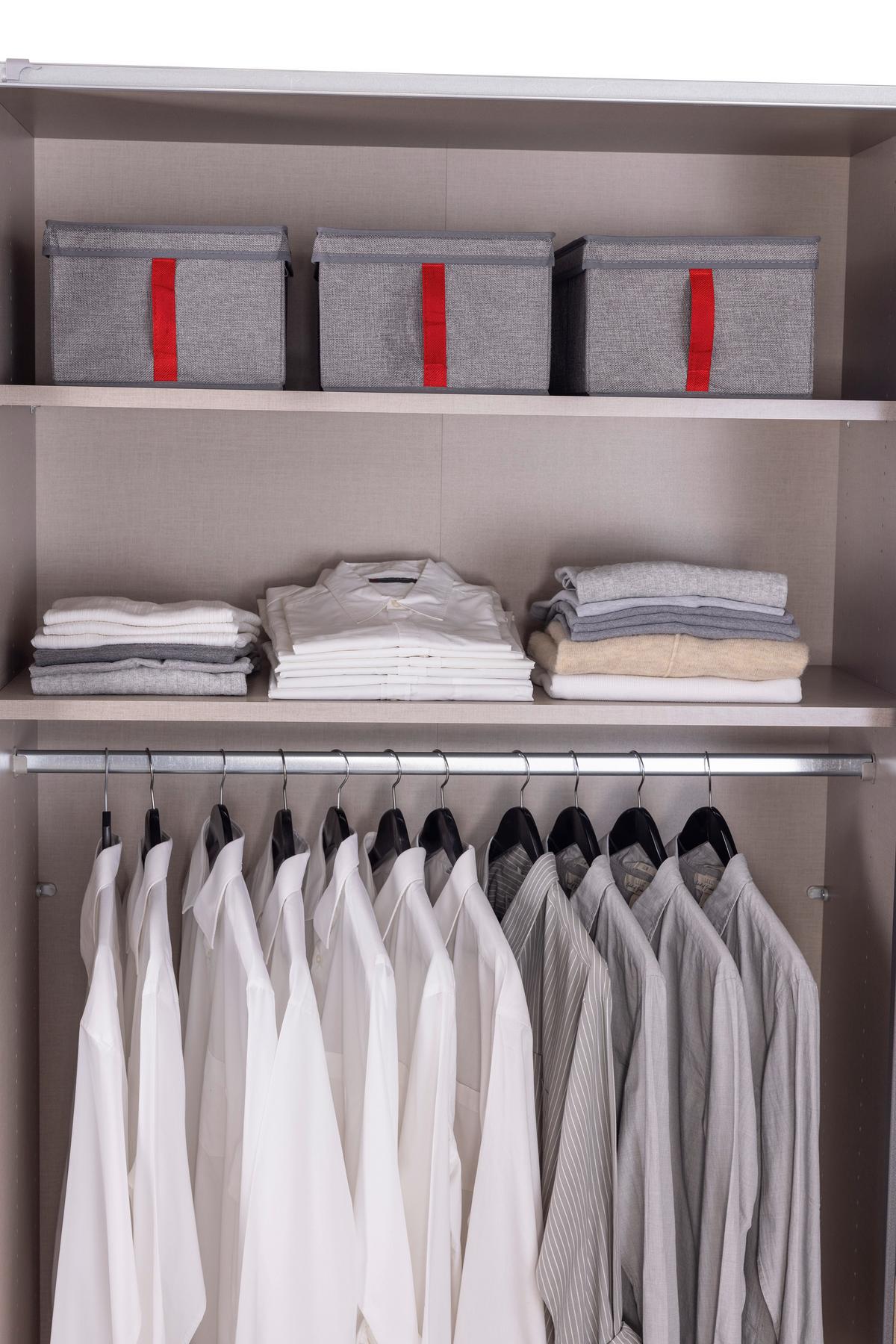 Aufbewahrungsbox Universal 3er-Set Textil 40x26x18 - Grau, Textil (40/26/18cm)