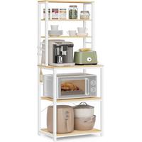 Regal Kitchen Shelf - Eichefarben/Weiß, MODERN, Holzwerkstoff/Metall (60/167/40cm) - MID.YOU
