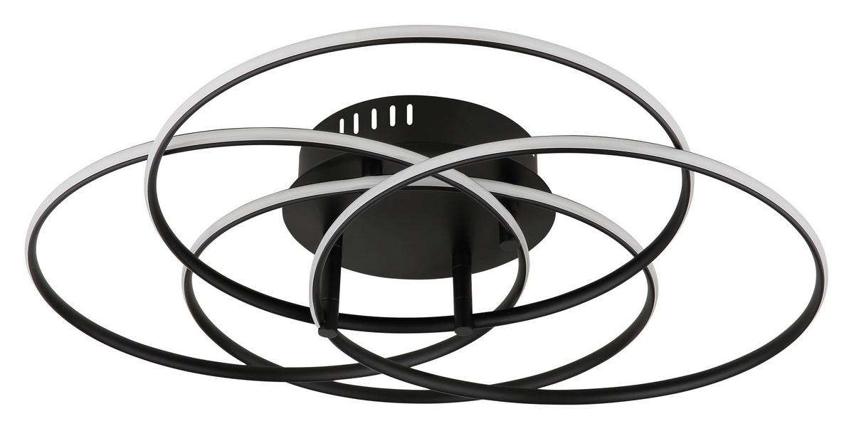 Led-deckenleuchte,4000k,6650lm 67355-55 Kombos - Schwarz/Weiß, Design, Kunststoff/Metall (51,5/11,4cm) - Globo
