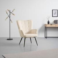 Kreslo GUNVOR - čierna/béžová, Modern, kov/drevo (73/97/79cm) - Mömax