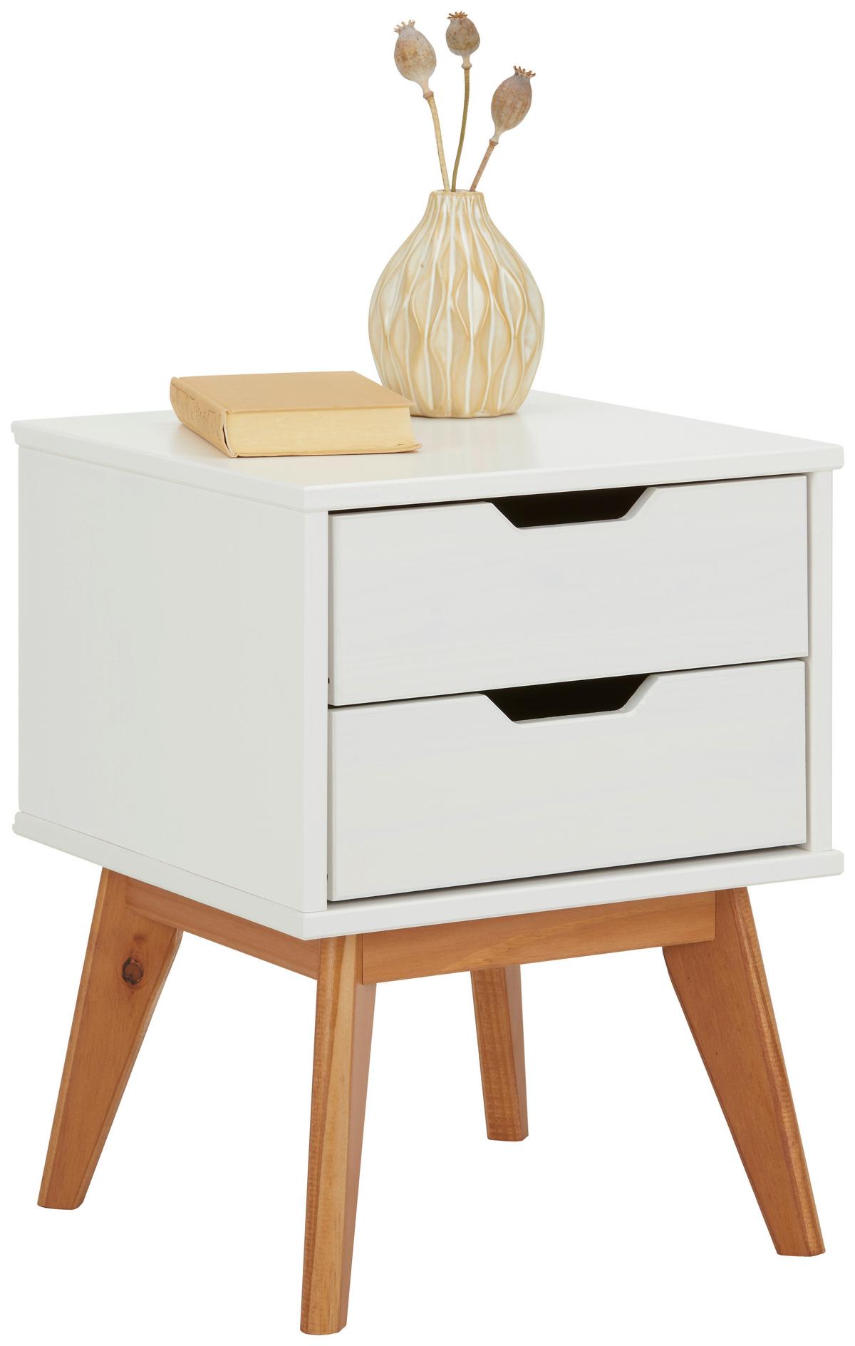 NOČNÝ STOLÍK DURHAM - biela/farba borovice, Natur, drevo (40/52/40cm) - Mömax