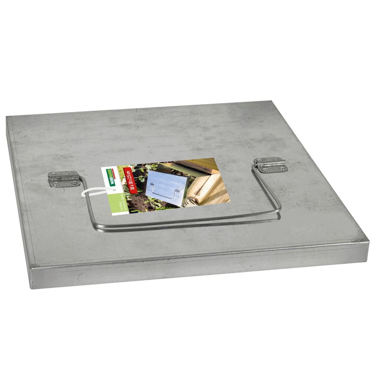 Hochbeet-Deckel Stahl 30,5x30,5 cm - Grau, Basics, Metall (30,5/2,5/30,5cm)