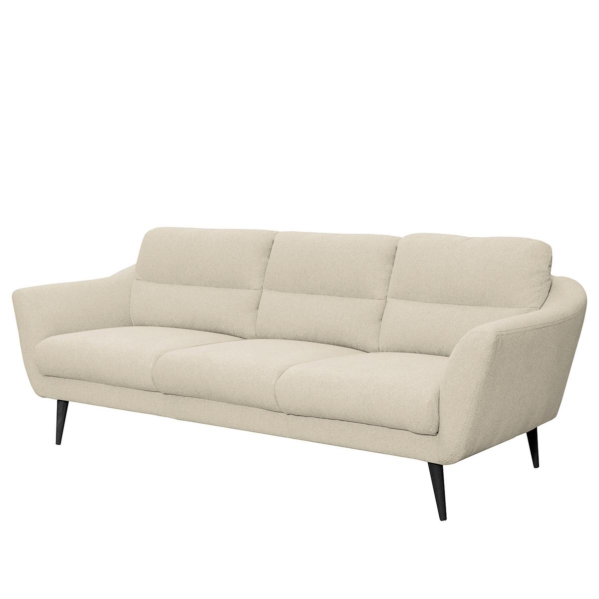 3-Sitzer-Sofa Tromso Creme B: 209 cm - Creme/Schwarz, Design, Textil (209/87/88cm) - Livetastic