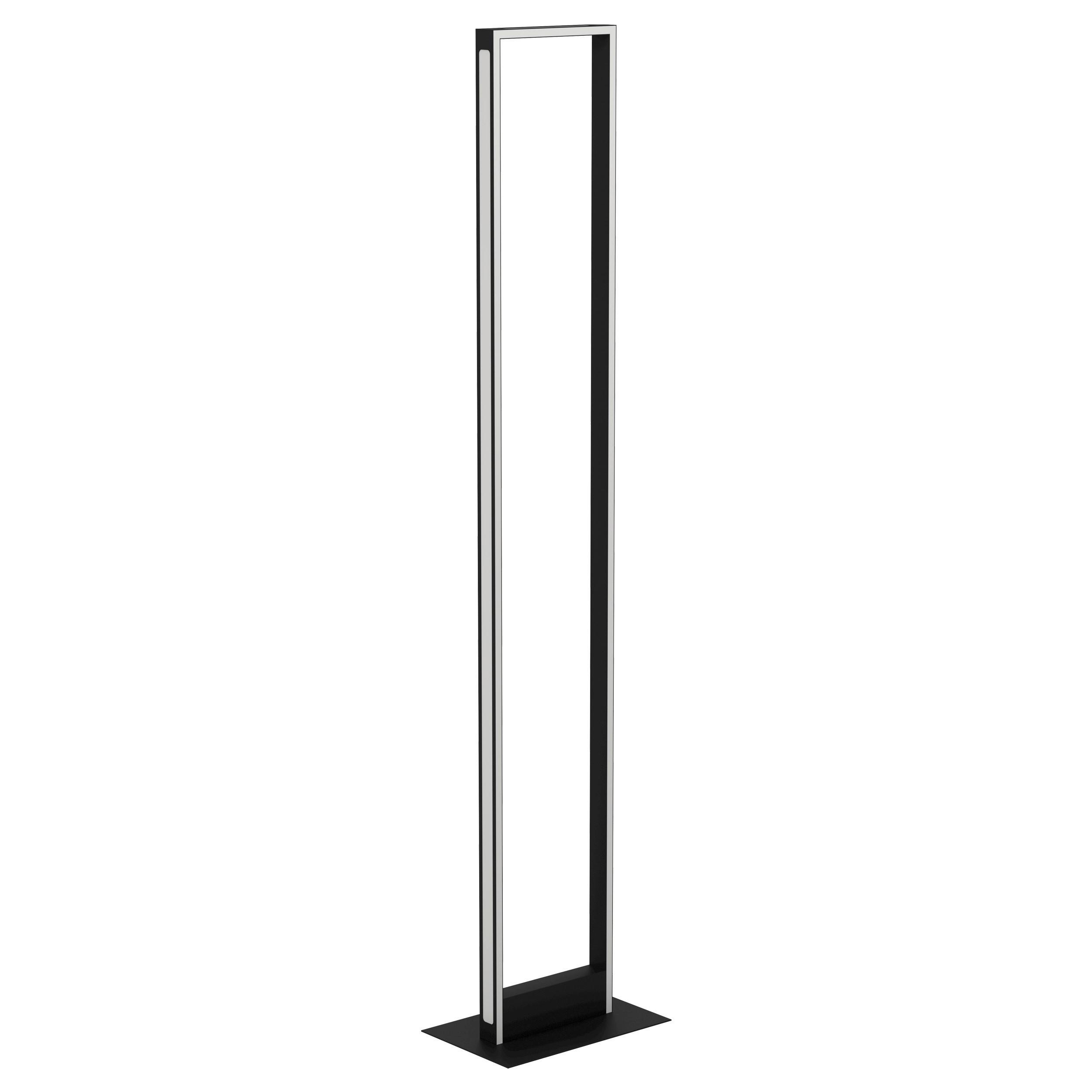 LED-Stehlampe Savilanas-Z Schwarz/Weiß mit Fußschalter - Schwarz/Weiß, Design, Kunststoff/Metall (20/35/130,50cm) - Eglo