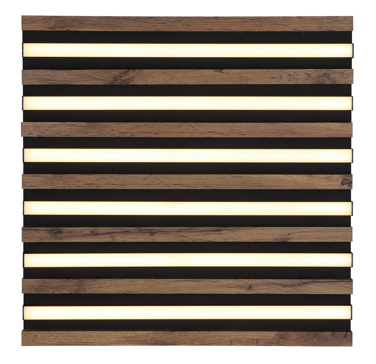 Led Mennyezeti Lámpa 67347d2 Hayden - sötétbarna/fekete, Natur, műanyag/faalapú anyag (45/45/5cm) - Globo