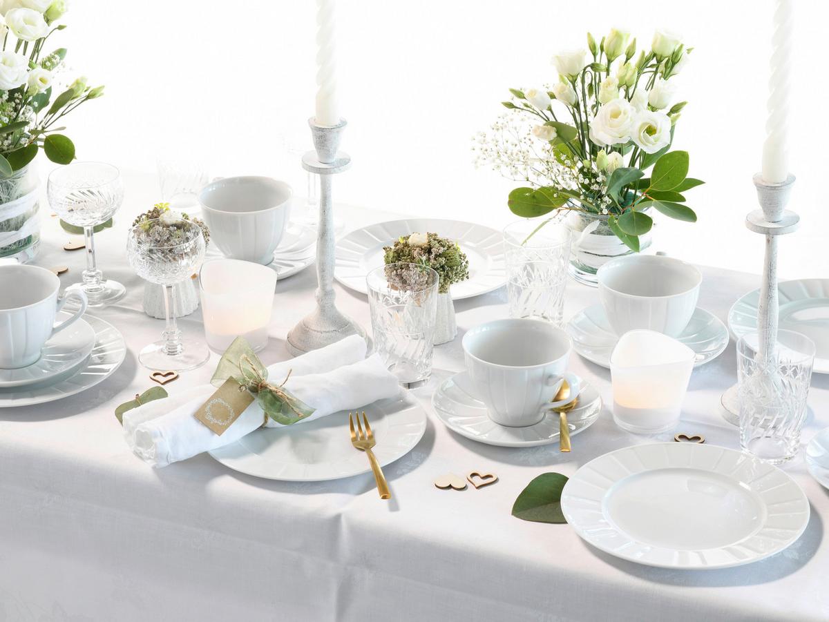 Kaffeeservice Porzellan 6 Personen Geschirr Set - Weiß, Basics, Keramik - Creatable