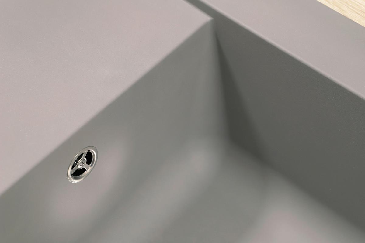 SPÜLE Betongrau B: 100cm - Grau, Trend, Glas/Kunststoff (100/19,8/50cm) - Respekta