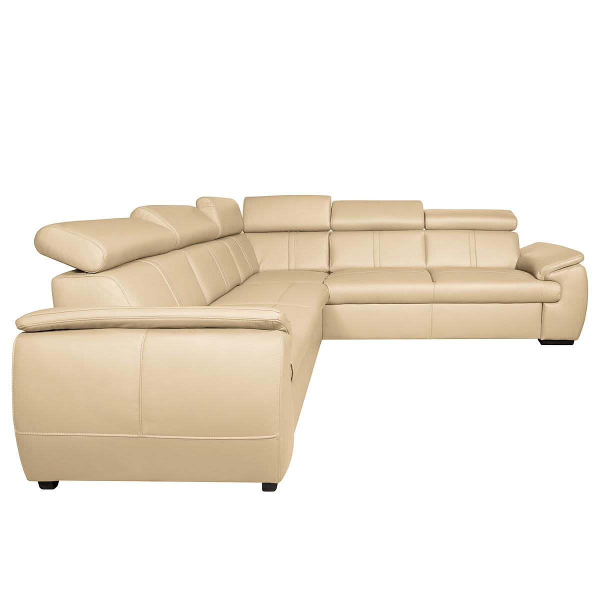 Ecksofa City Beige B: 265x265 Cm - Beige/Schwarz, Design, Leder (265/265cm) - Livetastic