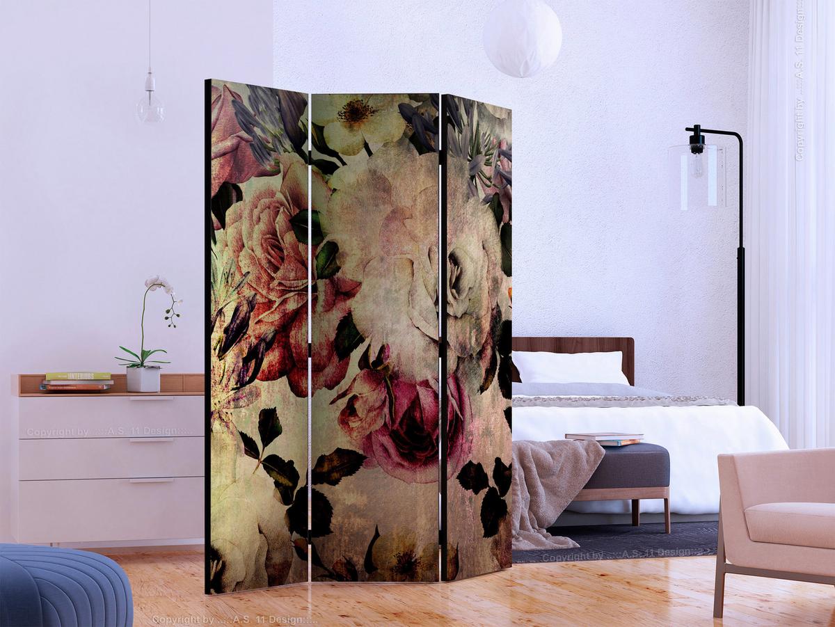 Paravent Rosa Beige B: 135 Cm - Beige/Rosa, Basics, Holz/Textil (135/172/3cm) - artgeist