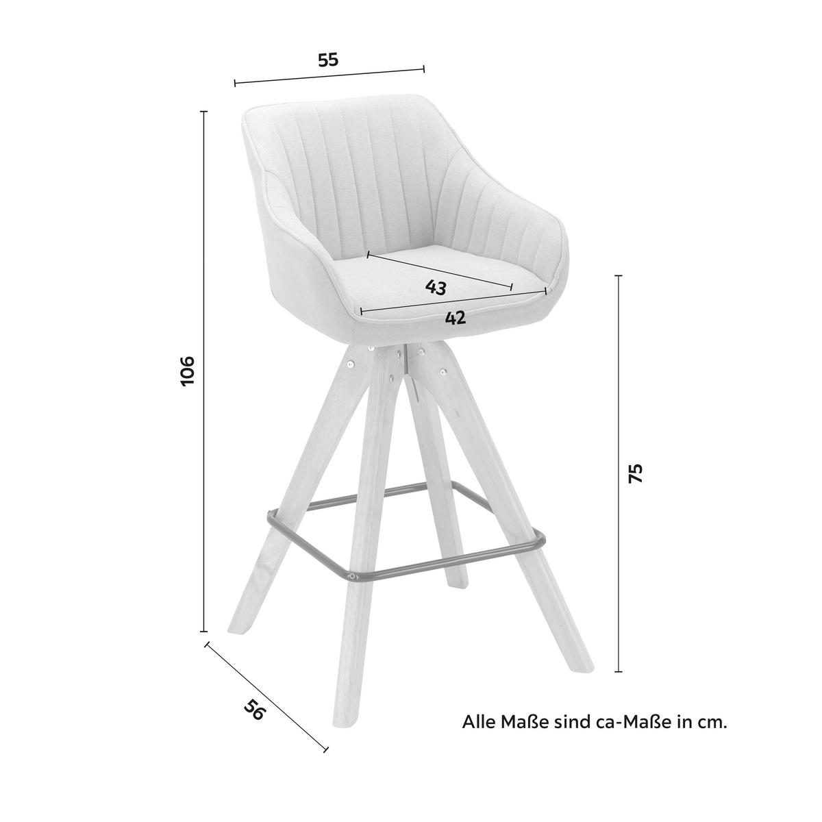 Barová židle LEONIE otočný sedák - růžová/barvy dubu, Moderní, kov/dřevo (55/106/56cm) - Bessagi Home