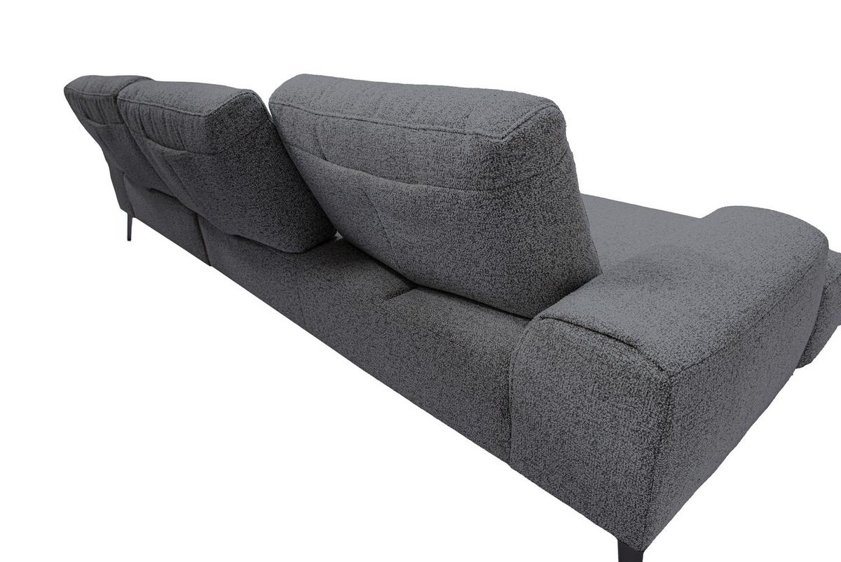 Ecksofa Astoria, Dunkelgrau Schenkel: 305x178 cm - Dunkelgrau/Schwarz, Design, Textil (305/178cm) - Livetastic