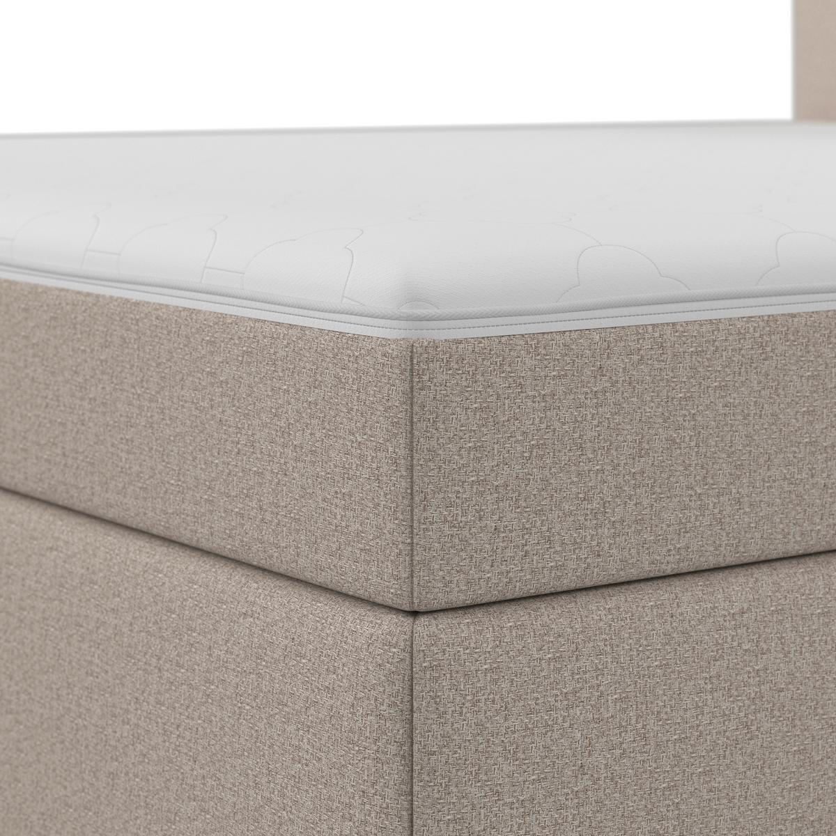 Boxspringová posteľ MARCO 180x200, sivohnedá - čierna/taupe, Modern, drevo/textil (180/200cm) - Bessagi Home