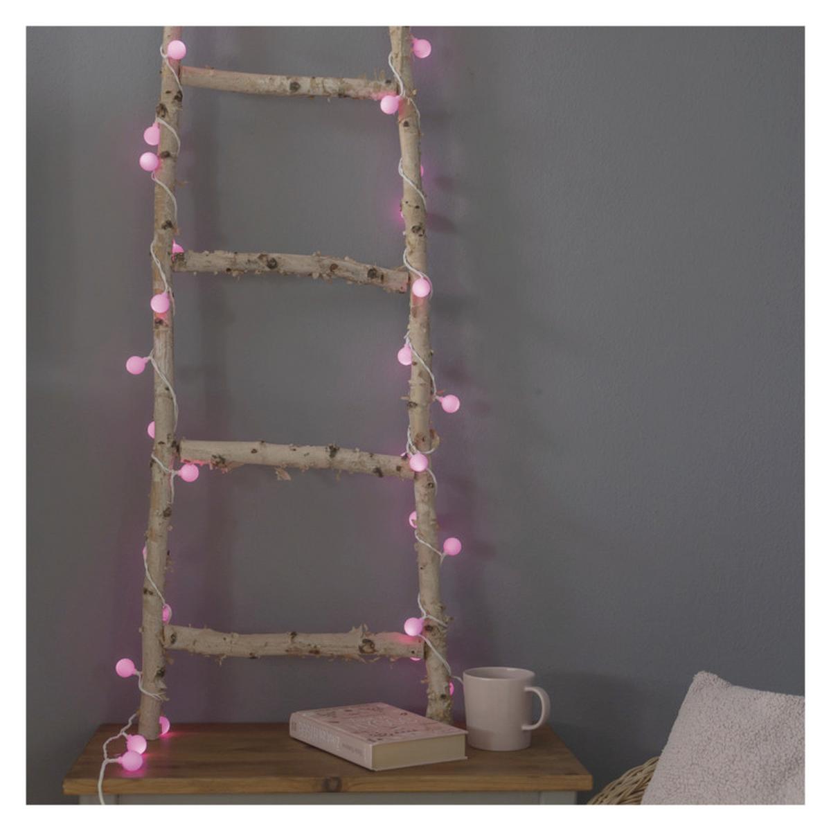 DEKORAČNÉ LED SVIETIDLO ružová - biela, Design, kov/plast (4cm)