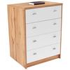KOMODA 4-YOU NEW YUK06 - čierna/biela, Modern, kompozitné drevo (74/85,4/44,5cm)