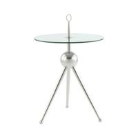 Beistelltisch Mit Glasplatte Rund Ontario, Klar/silber - Silberfarben, MODERN, Glas/Metall (46/46/52cm) - Kayoom