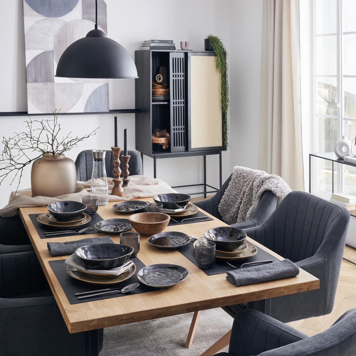 Sada utěrek Henry, 50/70cm, černá - černá, Moderní, textil (50/70cm) - Modern Living