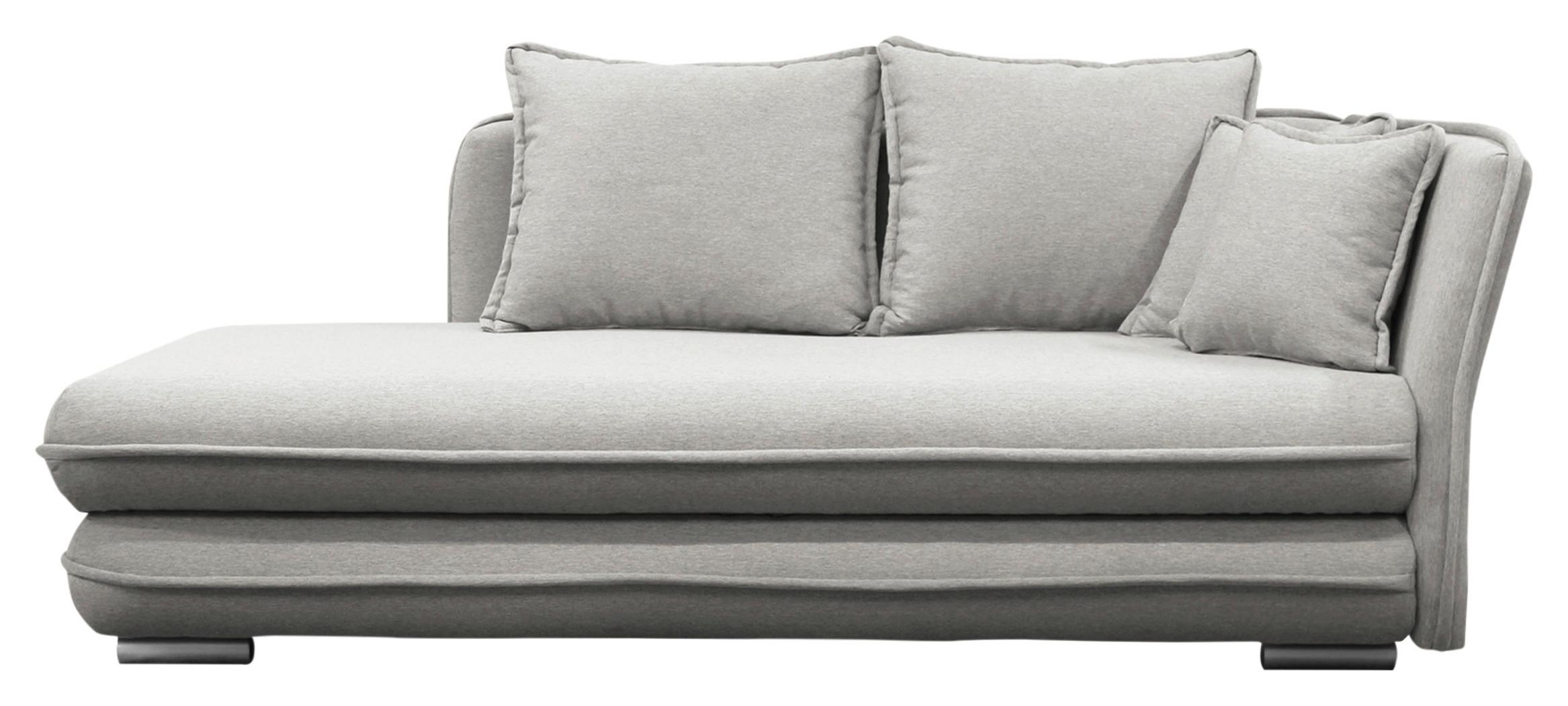 Liege Latte Beige Inkl. Bettkasten Ottomane Rechts - Beige/Silberfarben, Design, Textil (224/84/99/107cm) - MID.YOU