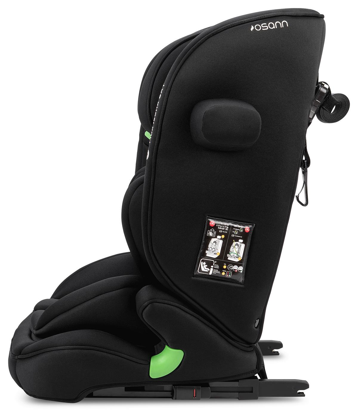 Kinderautositz Flux Isofix Ext Schwarz, L/b/h:  47x44x61,5cm - Schwarz, Basics, Textil (47/44/61,5cm) - Osann