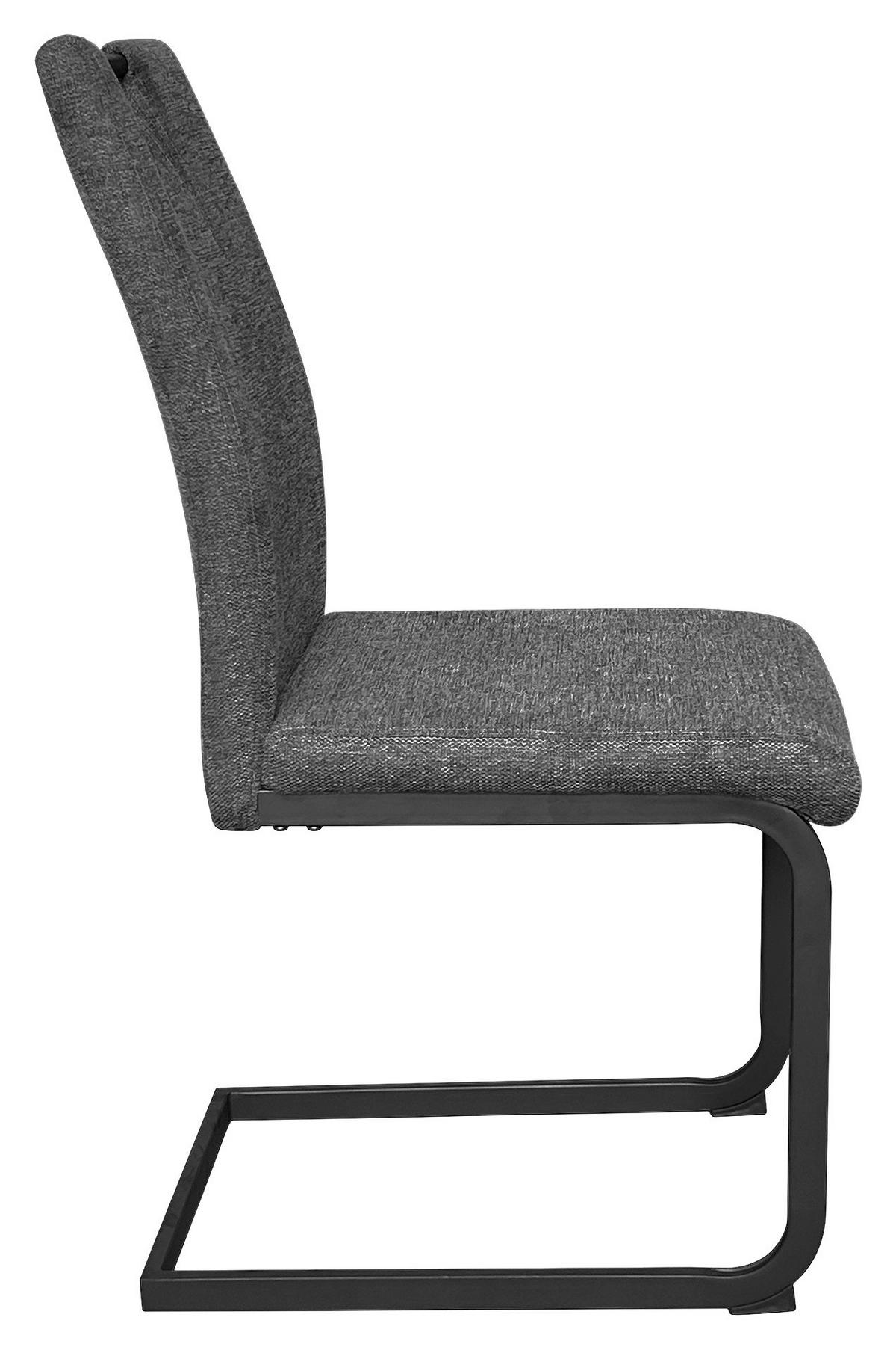 Schwingstuhl-set Banff, Anthrazit, B: 42 Cm - Anthrazit/Schwarz, Design, Textil/Metall (42/97/58cm) - MID.YOU
